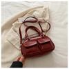 Bolso de Mano de Moda para Mujer 2025 Primavera y Verano Nuevo Bolso Boston Retro Bolso de Bowling Bolsillo Doble con Solapa Bolso tipo Almohada para Pantalones Bolso de Hombro