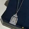 Prata 925 Design de Luxo Leve Versátil Sorte Castelo de Diamantes Colar Geométrico Corrente para Clavícula Feminina Seiko de Alto Padrão