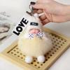 Pingente de Bola de Pelo de Raposa Real Boneca Dormindo Pingente de Pelúcia Acessórios para Bolsa Pingente Criativo de Chaveiro de Carro para Mulheres