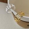 Normcore Europeo y Americano Estiloso Calado Anillo Ovalado Calado Geométrico Simple de Plata de Ley S925 Tendencia Ins Estilo Versátil