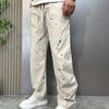 Marca de Moda Americana Corte Machete Graffiti Salpicadura de Tinta Pantalones Casuales Personalidad Nicho High Street Pierna Ancha Sueltos Harlan Pantalones Largos