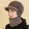 Llegada Nueva de Invierno Sombrero para Madre de Mediana Edad y Anciana Sombrero de Lana Grueso Acolchado con Terciopelo Tejido Sombrero para Ciclismo de Mujer Resistente al Viento Protección contra el Frío Protección para los Oídos