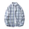 Camisa de manga larga de algodón para hombre, estilo a cuadros, informal, de primavera y otoño de 2024