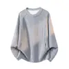 Moletom moderno e novinho com gola redonda, design de retalhos para primavera e outono, estiloso e simples, top casual versátil para homens