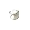 Anillo de Línea de Gama Alta Estilo Minimalista, Anillo Abierto de Línea Metálica Cepillada Ancha Estilo Punk Dulce y Fresco