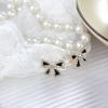 Pendientes de Lazo Pequeño Flash Diamante Negro para Mujer Verano 2024 Nuevos Pendientes Pequeños Exquisitos de Lujo Ligero