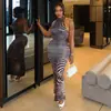 Vestido ajustado de moda para mujer, estilo europeo y americano, chic transfronterizo, bloques de color, estampado de cebra, sin mangas, cuello alto elástico, largo, nuevo