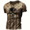 2023 Europa e Estados Unidos Impressão digital 3D Estéreo Mapa criativo de rua moda casual masculina camiseta de manga curta DIY