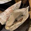 Bolsa de Maquiagem Suave Ins Nicho Portátil com Relevo Armazenamento de Viagem Bolsa de Higiene Pessoal Bolsa de Maquiagem de Lona de Grande Capacidade