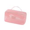 Bolsa de Cosméticos Transparente com Malha Transfronteiriça Grande Capacidade Bolsa de Cosméticos Multifuncional de Alto Nível Bolsa de Armazenamento Portátil Feminina Bolsa de Lavar