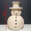 Boneco de Neve de Terracota Transfronteiriço Boneco de Neve de Resina em Cor Retro Decoração de Natal Boneco de Neve de Mesa de Natal