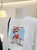 Camiseta de Algodón Puro de Manga Larga para Mujer, Nuevo Diseño de Otoño, Estilo Perezoso, Estilo Único que Reduce la Edad, Top Holgado Estampado, Moderno