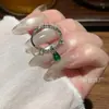 Anillo de calabaza de jadeíta natural al por mayor del fabricante con incrustaciones de plata s925, diseño fresco y simple, popular en Xiaohongshu
