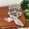 Chapéu, Cachecol, Chapéu Tudo-em-Um Infantil Qiunan, Novo Estilo Outono e Inverno, Chapéu Fofo Quente com Proteção para as Orelhas, Chapéu de Lã Tricotado para Bebê