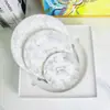 Vajilla de Cerámica con Estampado de Leopardo Plato Occidental Plato para Filete Porcelana de Hueso Plato Plano de 10 pulgadas Plato Hondo de 8 pulgadas Vajilla de Hotel Set de 3 Piezas