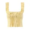 Top Feminino Europeu e Americano Fengchun sem Mangas com Babados 2025 6659 6660