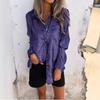 2024 Roupas Femininas Transfronteiriças Europeias e Americanas Estação Primavera e Outono Estação Independente Aliexpress Camisa Casual de Camurça Moda Lapela