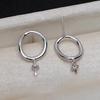 Nuevo transfronterizo plata de ley 925 aretes de tuerca de perla irregular para mujer aretes simples de personalidad de alta gama aretes de soporte vacío DIY