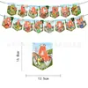 Decoración de Fiesta de Cumpleaños con Tema de Dinosaurios Banderín Colgante Bandera para Pastel Set de Globos