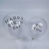 Globo de cumpleaños en español de 12 pulgadas, 2,8 g, transparente, estampado, grueso, feliz cumpleaños en español.