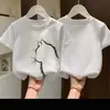 Camiseta de Algodón Puro de Manga Corta para Niños 2026 Verano Más Vendida Estampado de Dibujos Animados Estilo Coreano para Bebé Cuello Redondo Camiseta Básica para Niños y Niñas