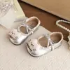 Zapatos de Princesa para Niñas de 3 a 6 Años Estilo Primavera y Otoño Zapatos de Cuero para Niños Gato Lindo Dibujo Animado Zapatos Slip-On de Bebé para Actuación