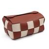 Caixa de Tecido Trançada em Couro Feita à Mão Restaurante Doméstico Bolsa de Tecido Estilo Ins Combinação de Cores Simples Bolsa de Tecido Checkerboard para Carro
