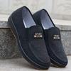 Sapatos de Pano Velho de Pequim Masculinos Primavera e Outono 2024 Respiráveis com Cadarço Casuais de Pano Sapatos de Lona Sapatos de Caminhada para Meia-Idade e Idosos Sapatos de Prancha