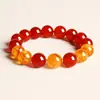 Pulseira de Contas de Ágata Vermelha Citrino Luxo Leve Design de Nicho Pulseira Moda de Alto Padrão Versátil Joia de Mão Atacado para Mulheres