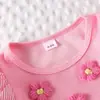 Novo Conjunto de Roupa Transfronteiriça para Meninas: Conjunto de Duas Peças + Conjunto de Calças de Duas Peças Floral com Mangas Bufantes de Princesa Doce em Estoque