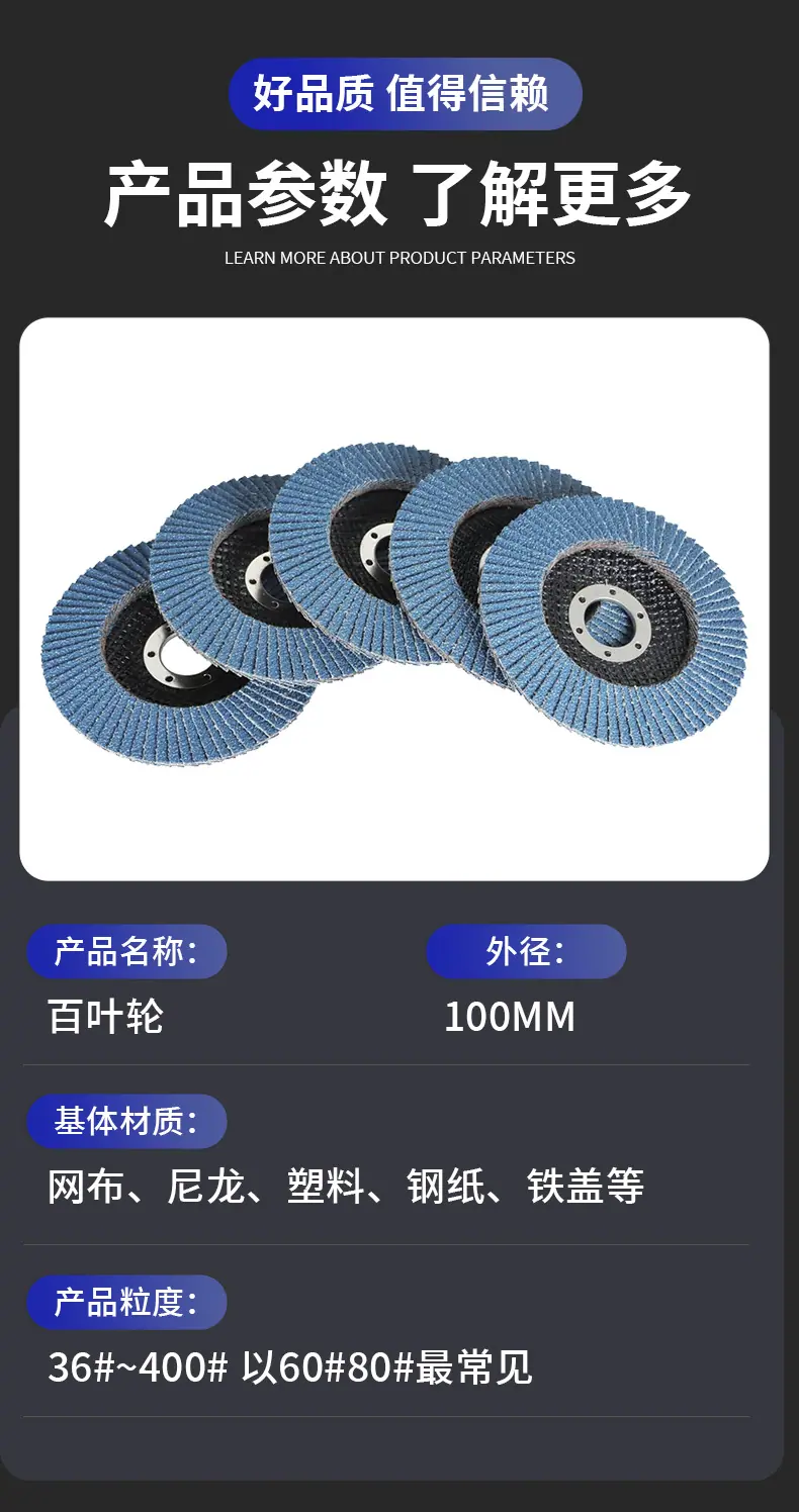 百叶片100mm打磨片塑盖网盖角磨机用抛光轮打磨类砂轮片百叶