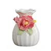 Jarrón Pequeño de Porcelana Blanca Hecho a Mano Arreglo Floral Dispositivo Hidropónico para Flores Jarrón Bolsa de la Suerte Calabaza Decoraciones de Escritorio para Sala de Estar Adornos
