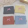 Nova Bolsa de Moedas Xadrez Fofa e Fresca com Acabamento Doce de Renda, Bolsa de Armazenamento de Alto Valor para Estudantes, Porta-Cartões