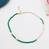 Collar de Perlas de Agua Dulce Natural y Ágata Verde con Cuentas de Lujo Ligero para Mujer, Versátil, Gama Alta, Sencillo, Retro, Cadena para Suéter de Primavera y Verano
