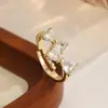 Anillos de Moño Elegantes y Exquisitos en Varios Estilos, Anillos de Circonita de Lujo Ligero Transfronterizos, Estilo Ins Europeo y Americano con Sensación de Alta Gama