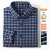 Algodón ModalCuadros Retro Casual Camisa de Manga Larga para Hombre Amigable con la Piel Suave Cálida Camisa de Botones para Hombre