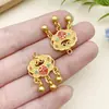 12 Mancuernas de Fortuna Doradas Lisas, Candado de Longevidad, Sonajero de Salud Colgante para Collar Pulsera Accesorios de Joyería DIY