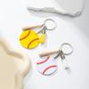 Temu Amazon explosivo PU Couro Beisebol Tassel Keychain Kit Wooden Bats Baseball Softball Pingente Baseball Barras de Beisebol