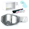 Set de Casco de Motocicleta Clásico en Stock, Gafas Todoterreno, Gafas de Exterior a Prueba de Viento, Gafas de Esquí UV, Gafas de Montar