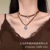 Collar de moda bohemia turquesa transfronterizo europeo y americano, accesorio de nicho de alta gama para mujer, juego de 2 gargantillas en capas