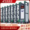 Puerta telescópica eléctrica de aleación de aluminio, puerta retráctil automática de acero inoxidable, puerta telescópica plegable automática sin rieles para fábrica escolar.