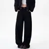 Jeans American High Street Cleanfit Negro Scimitar para Mujer, Estilo Nuevo, Lavados, Pantalones Anchos Rectos Sueltos