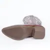 Botas de Caballero Western Bordadas de Tacón Medio Europeas y Americanas Tallas Grandes 2026 Botas de Mezclilla de Comercio Exterior Botas de Media Caña Botas Transfronterizas Botas Largas para Mujer