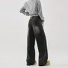 Jeans Gruesos de Pierna Ancha de Cintura Alta Forrados de Polar para Mujer, Novedad Invierno 2025, Pantalones Rectos Sueltos Adelgazantes con Caída hasta el Suelo