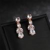 Venda doméstica Taobao brincos simples e doces de zircônia brincos de gota de folhas incrustadas à mão joias de orelha populares da moda