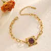 Pulsera de Acero Inoxidable Dorada Real con Forma de Corazón Pulsera con Símbolo de Infinito Pulsera de Cruz para Mujer Transfronteriza Europea y Americana Roja de Alta Gama Pulsera de Año Nuevo