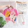 2023 Verão novas meninas soltas camisa pólo de manga curta conjunto Shorts de bebê ocidentais duas peças fábrica atacado