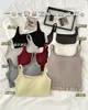 Camisola Cálida de Color Sólido con Parches de Encaje en el Dobladillo para Mujer con Almohadillas en el Pecho, Top Ajustado sin Mangas