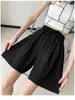 Shorts de Seda de Gelo para Meninas no Verão, Finos, de Cintura Alta, Soltos e com Caimento, Tamanho Grande, Retos, Frescos, Retos, Simples, de Perna Larga, Comprimento Médio