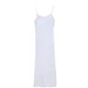 Modal Slip Saia Feminina Base Fina Petticoat Slim-fit Slim-fit Vestido Sleeveless Midi Dress Vestido Anti-penetração